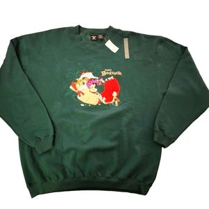 NWT Warner Bros. Studio Store Flinstones Visit Bedrock VTG Crewneck Sz. XXL